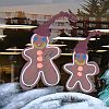 Winter Snowpeople On Skis and a Gingerbread House